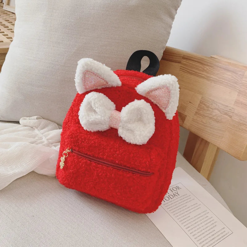 Personalized Fluffy Cat Backpack for Girls