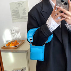 PU Leather Crossbody Bag for Women Short Straps Summer Shoulder Totes