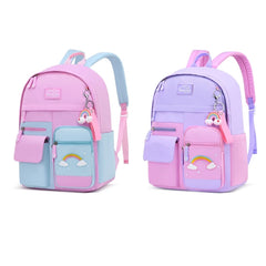 Nylon School Backpack for Girls Children Cartoon Bookbag
