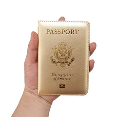 Pink PU Leather Passport Holder Cover for Women