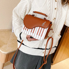 Piano Pattern PU Leather Messenger Bag