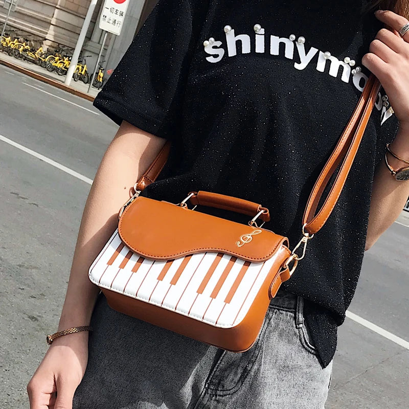 Piano Pattern Shoulder Bag Casual Ladies Handbag Crossbody Messenger Bag