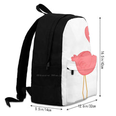 Pink Flamingo Travel Laptop School Backpack Bag