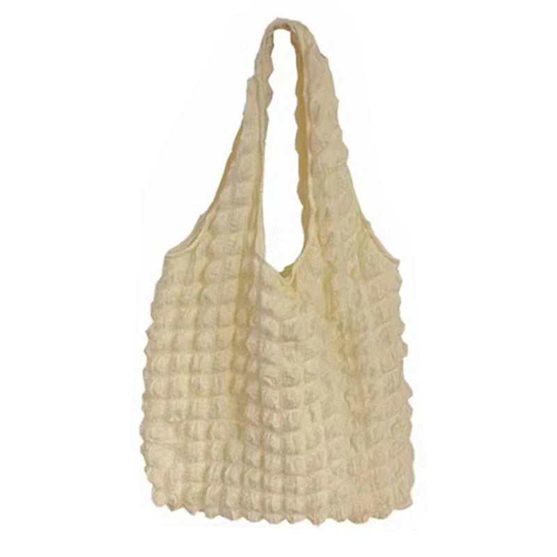 Women Pleated Shoulder Bag Large Capacity Female Handbag