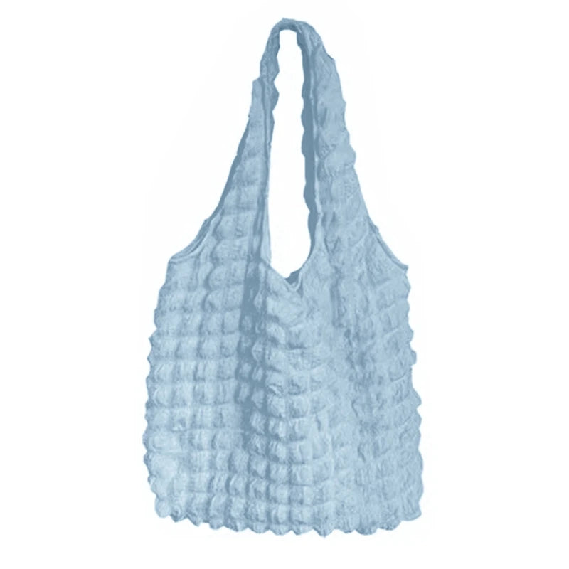 Women Pleated Shoulder Bag Large Capacity Female Handbag