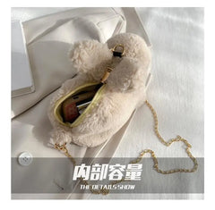 Funny Plush Bunny Crossbody Bag for Women