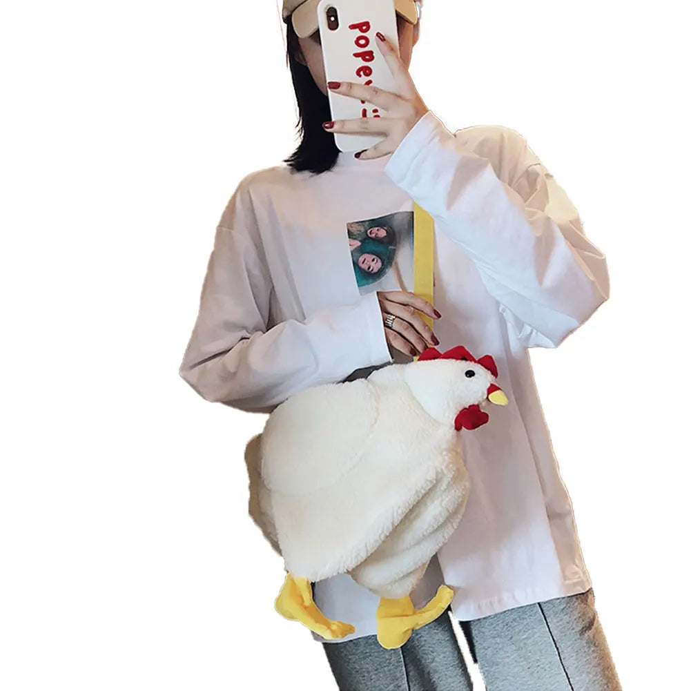 Plush Cartoon Doll Chicken Messenger Bag Girls Bear Phone Purse