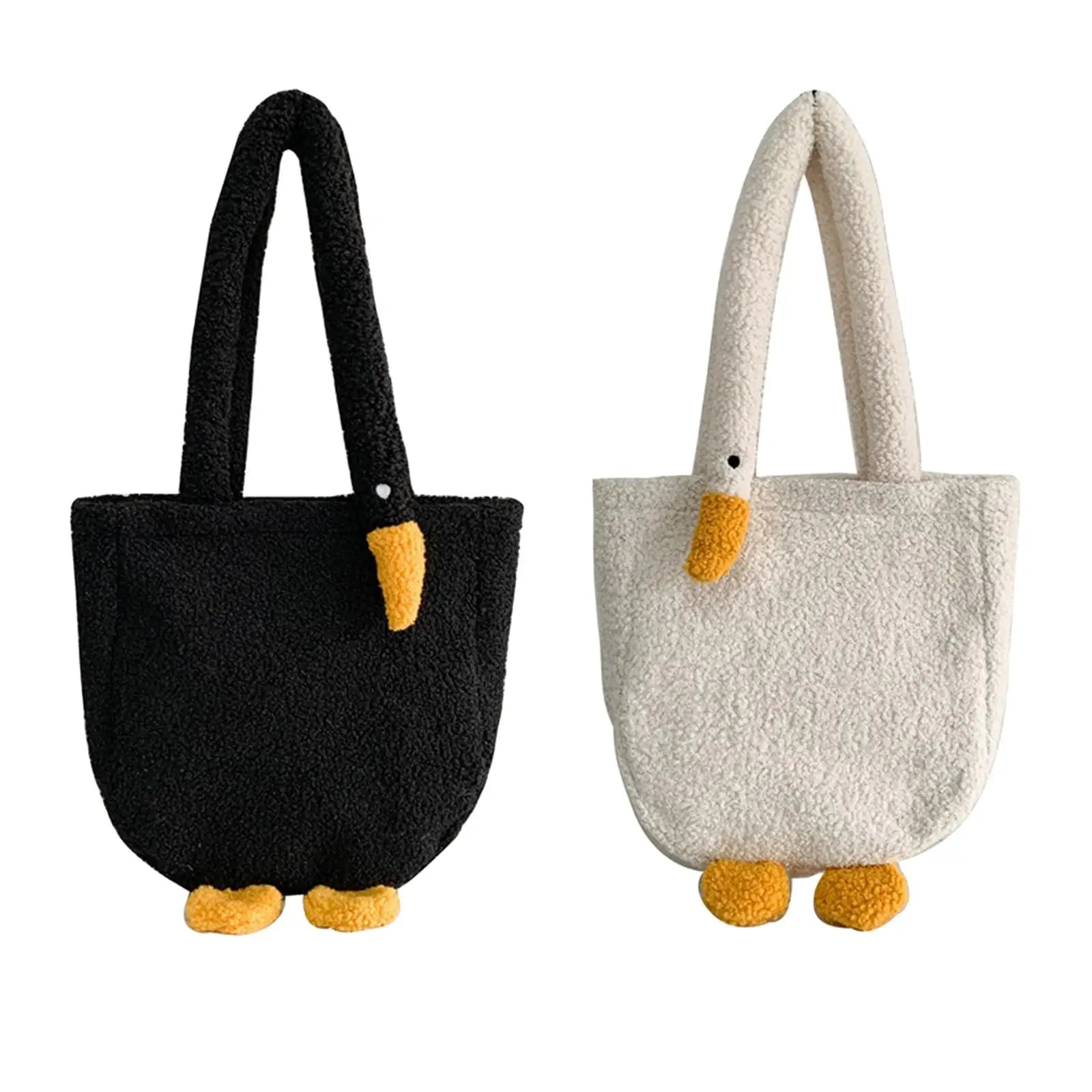 Funny Goose Plush Handbag Large Capacity Tote Shoulder Bag Women