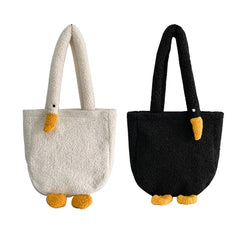Funny Goose Plush Handbag Large Capacity Tote Shoulder Bag Women