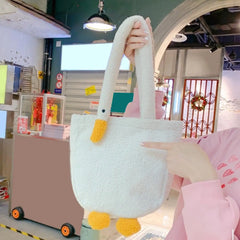 Funny Plush Handbag Goose Bag Tote Soft Large Capacity Shoulder Bag