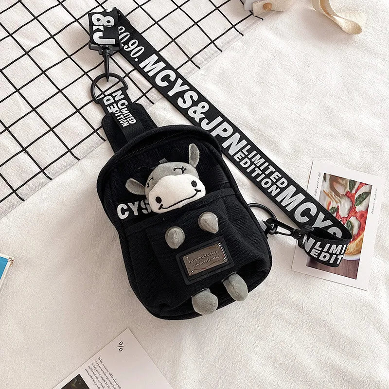 Plush Toy Chest Bag Women Canvas Crossbody Shoulder Bag