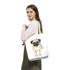 Pug Dog Print Reusable Shopping Bags Eco-Friendly Foldable Handbag