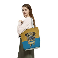 Pug Dog Printed Shoulder Bag - Eco Handbag for Women