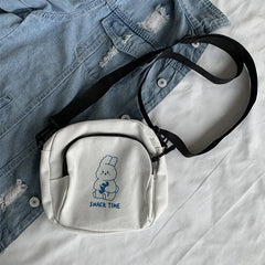 Rabbit Canvas Crossbody Bag Girls Messenger Phone Purse Handbag