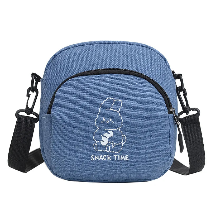 Rabbit Canvas Small Crossbody Bag for Women Girls