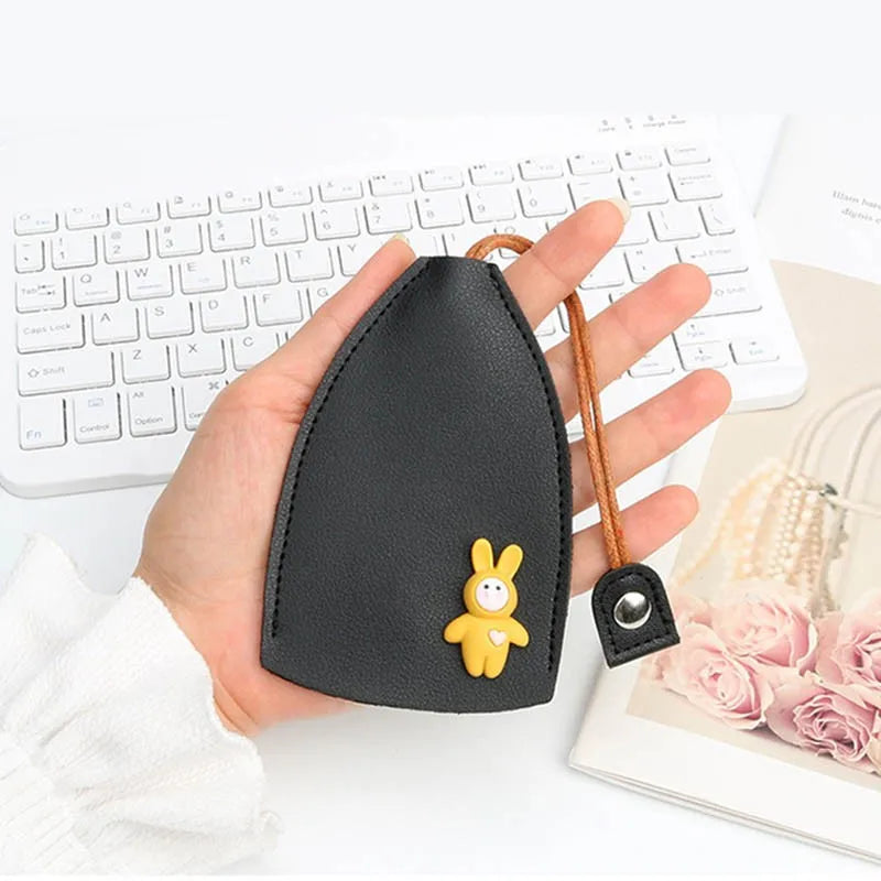Rabbit Cat Key Bag PU Leather Car Key Holder Case Keychain Pouch