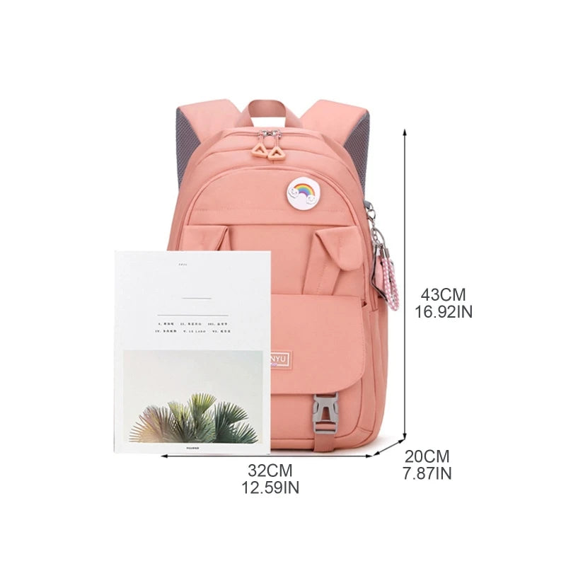 Rabbit Ears Backpack Large Capacity Casual Bookbag for Boys Girls
