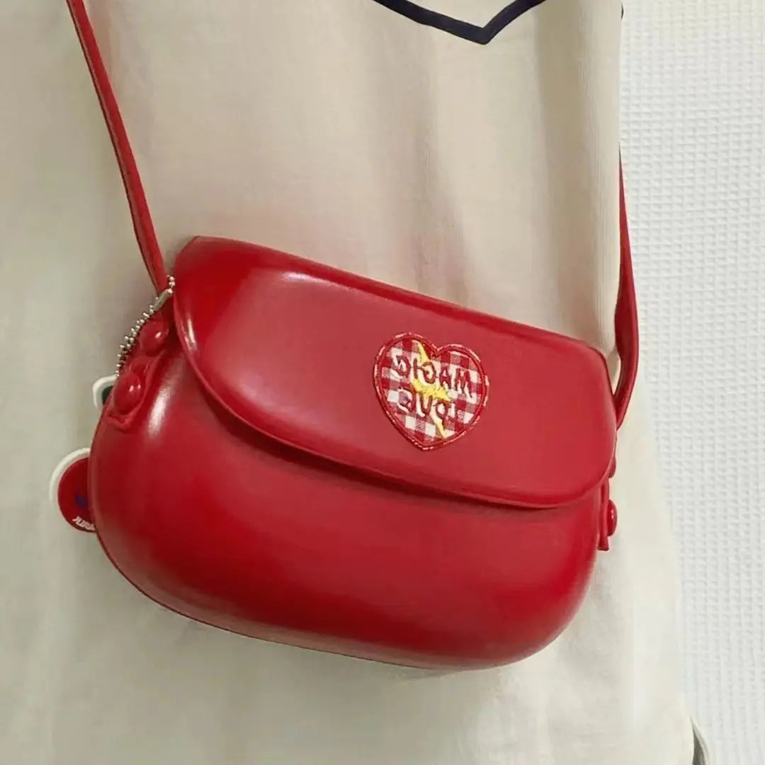 Red Cherries Vintage Embroidery Saddle Bag Messenger Bag