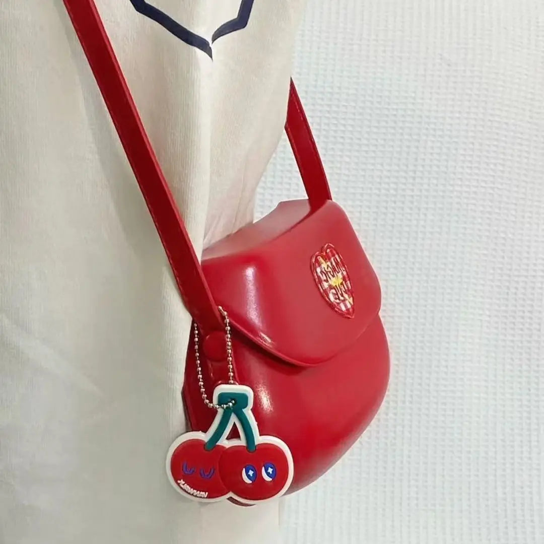Red Cherries Vintage Embroidery Saddle Bag Messenger Bag