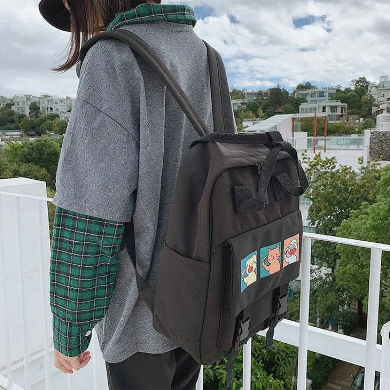 Waterproof School Backpack for Teenage Girls Cartoon Daily Travel