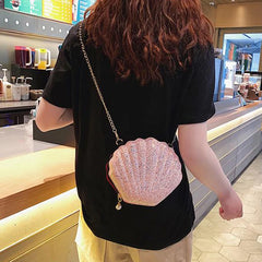 Small Shell Bag Women Sequins Shoulder Chain Crossbody Messenger Bag