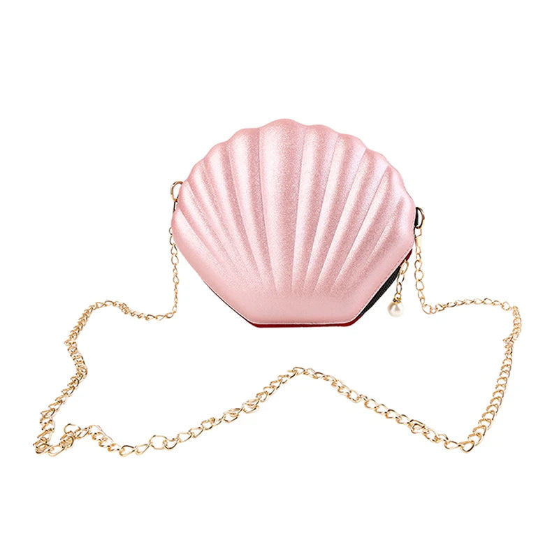 Small Shell Bag Women Sequins Shoulder Chain Crossbody Messenger Bag