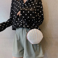 Sequins Small Shell Bag Shoulder Handbags Phone Money Pouch Chain Crossbody