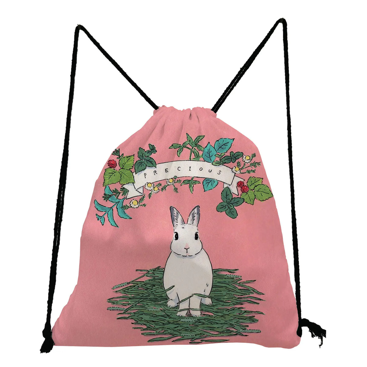 Rabbit Printed Drawstring Backpack for Students