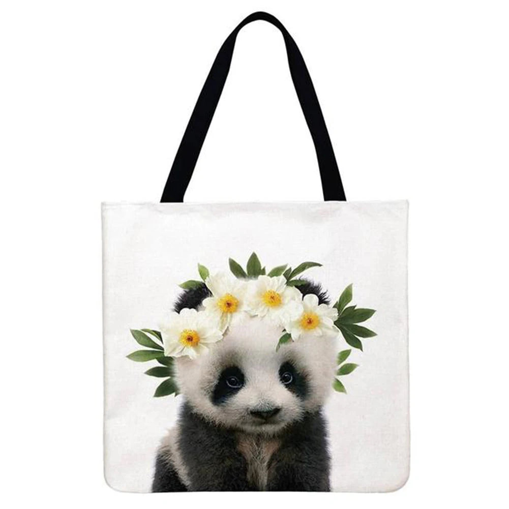 Christmas Cat Dog Cartoon Printed Shoulder Shopping Bag