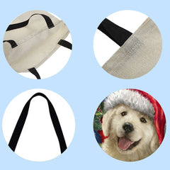 Christmas Cat Dog Cartoon Printed Shoulder Shopping Bag