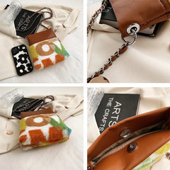 Faux Fur Shoulder Crossbody Bag Winter Lady Phone Wallet