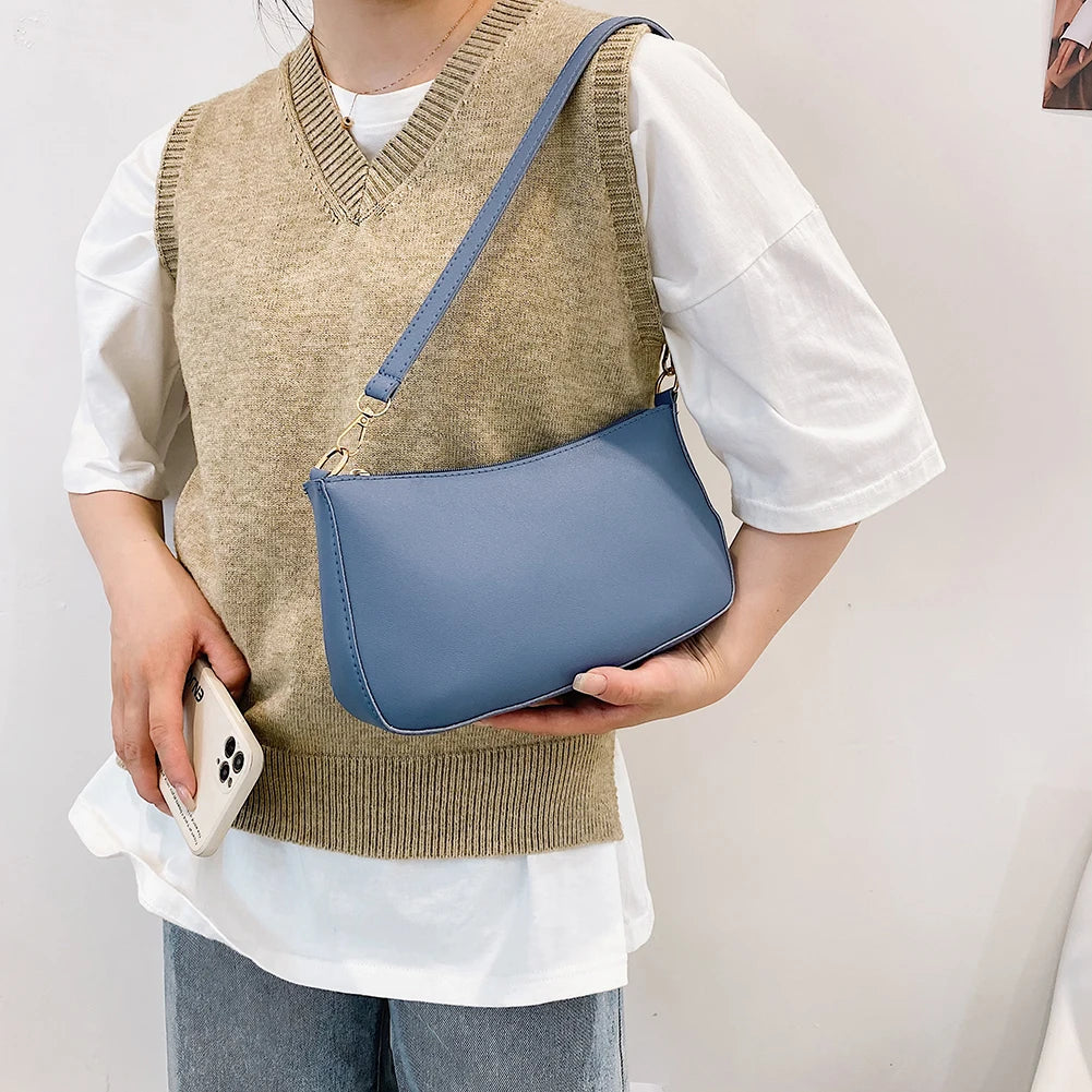 Small PU Leather Shoulder Bags For Women Summer Underarm Bags And Purses