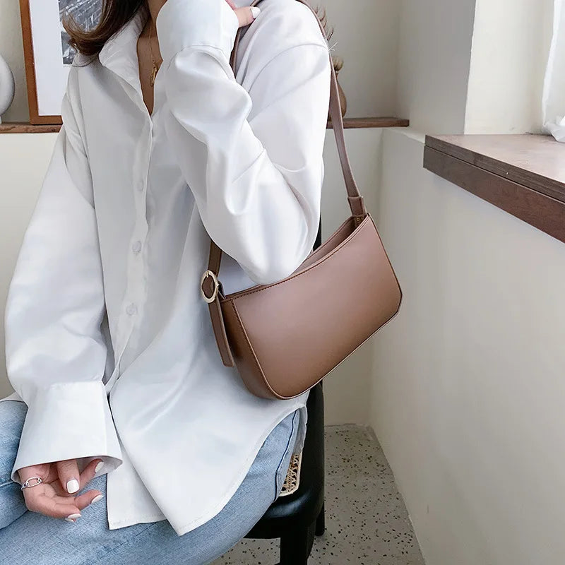Small PU Leather Shoulder Bag Women Handbag Purses Travel Tote