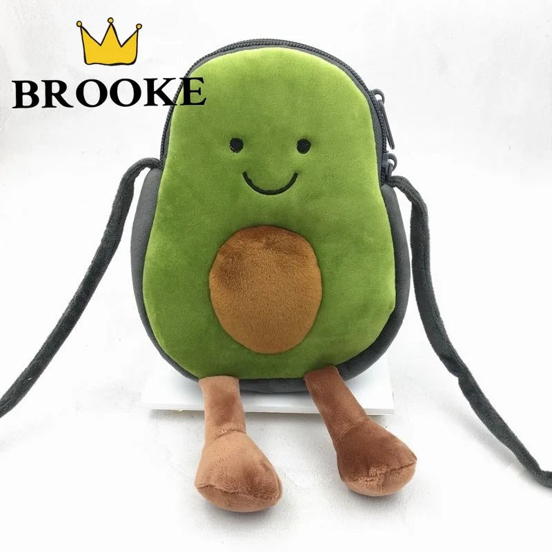 Square Plush Avocado Crossbody Bag for Women