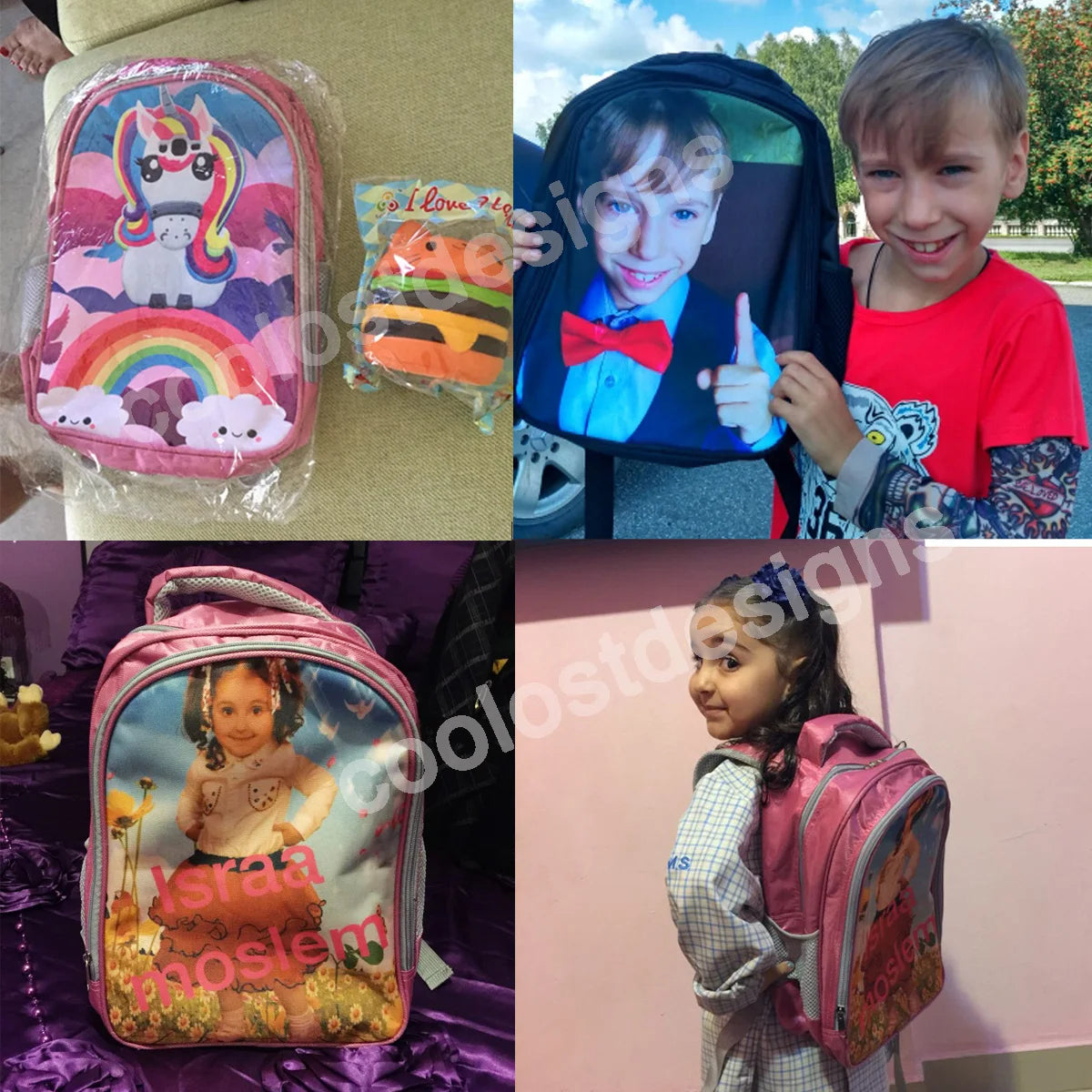 Train Pattern Kids Backpack School Bag for Boys