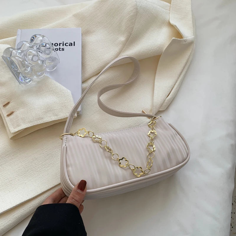 Solid Small PU Leather Shoulder Bags for Women