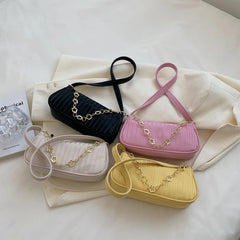 Solid Small PU Leather Shoulder Bags for Women
