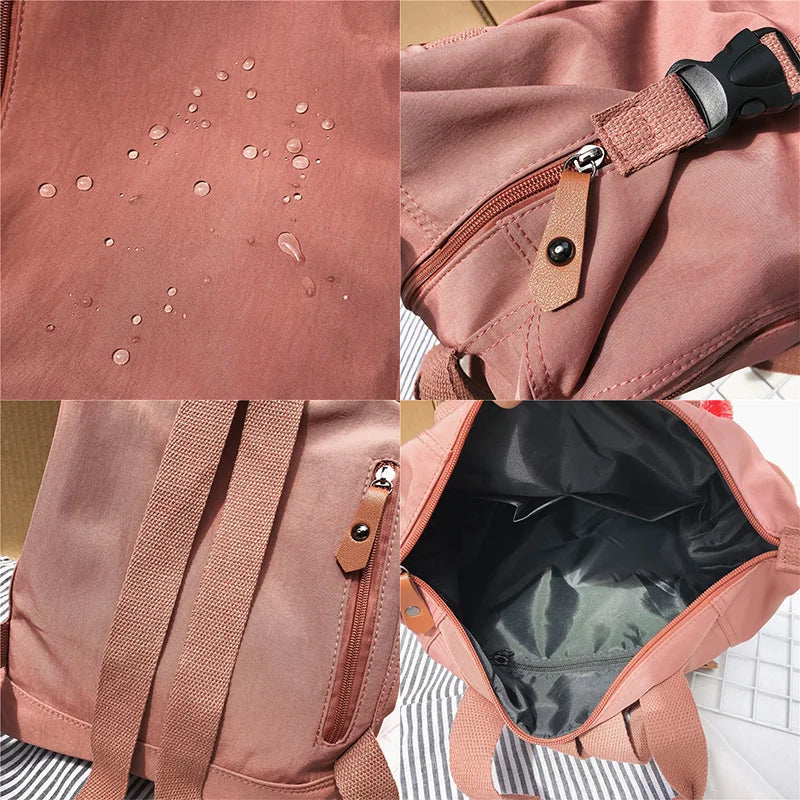 Student Waterproof Backpack Female Women Vintage School Bag Girl
