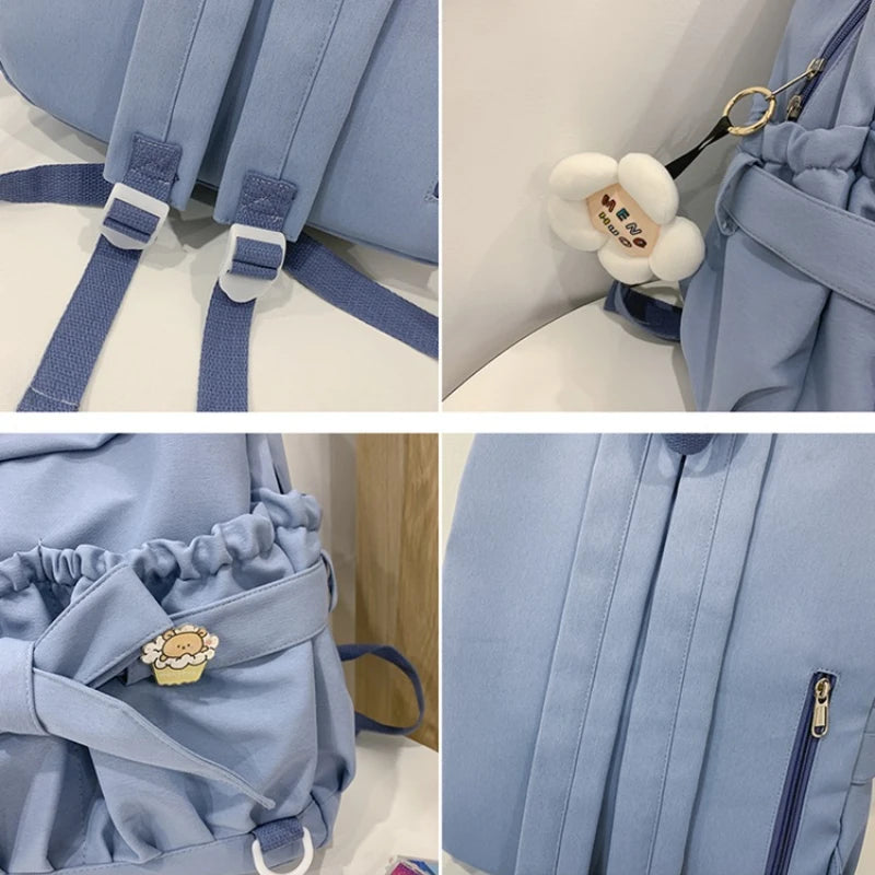 Sweet Girl School Backpack Women Bowknot Waterproof Students Book