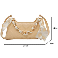 Mini PU Leather Crossbody Shoulder Bag with Scarf