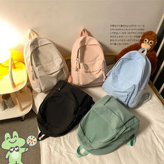 Solid Youth Bookbag Student Girls Boys Casual Large Capacity School Travel Bag