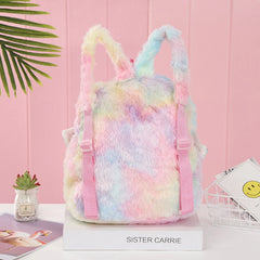 Cartoon Unicorn Doll Plush School Backpack for Girls
