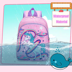 Unicorn School Backpack Cartoon Schoolbag for Girls Large Capacity