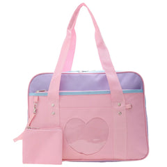 Women Large Canvas Heart Patchwork Shoulder Bag