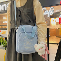 Large Capacity Corduroy Schoolbag for Student Travel