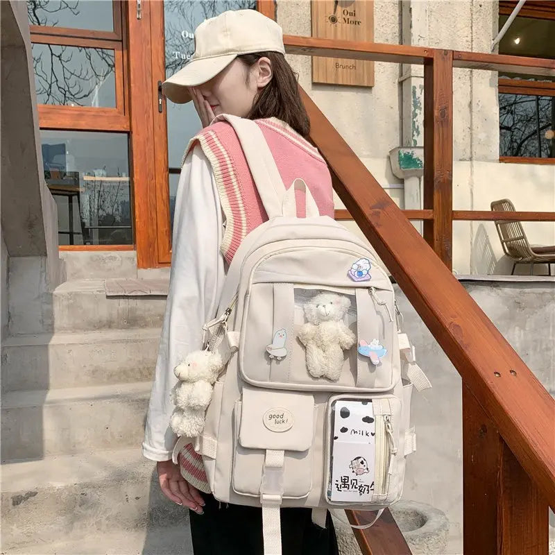Women Large Capacity Backpack Waterproof Nylon Female Schoolbag