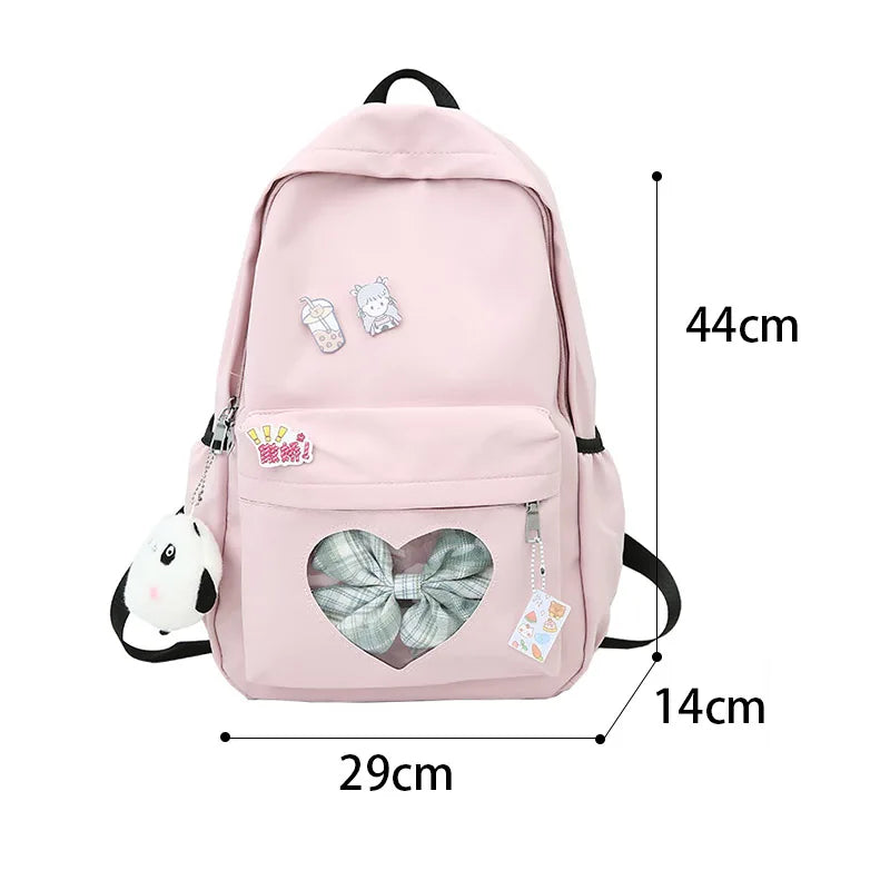 Women's Large Capacity School Bag Nylon Bookbag Preppy Style Bagpack