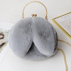 Women Plush Shoulder Bag Soft Faux Fur Chain Messenger Bags