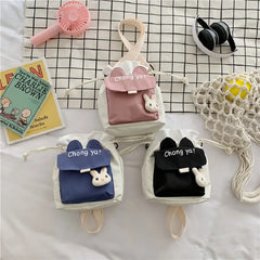 Women's Cartoon Bucket Bag Canvas Crossbody Bag