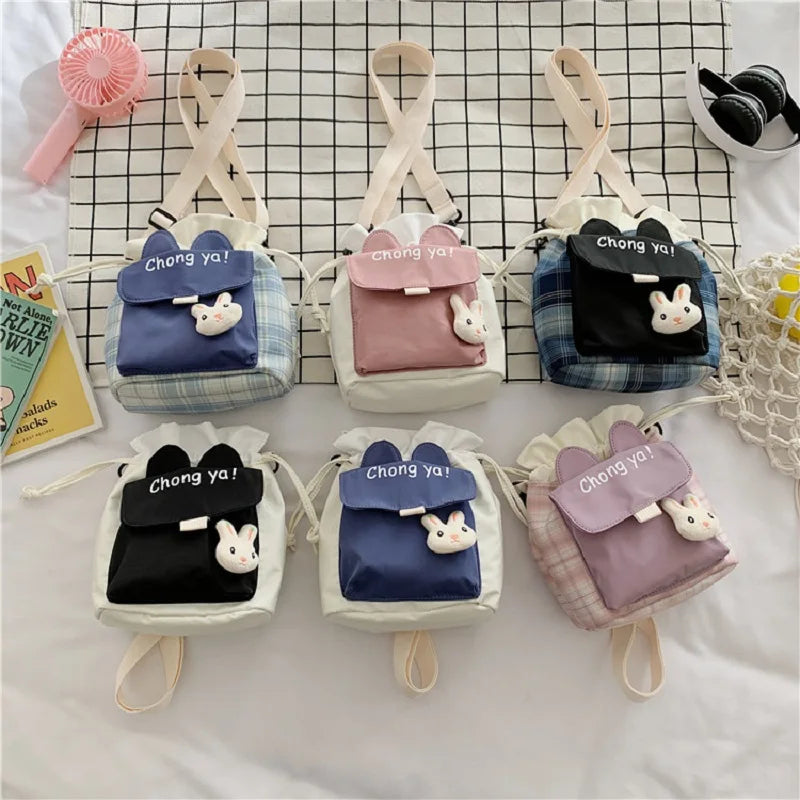 Women's Cartoon Bucket Bag Canvas Crossbody Bag